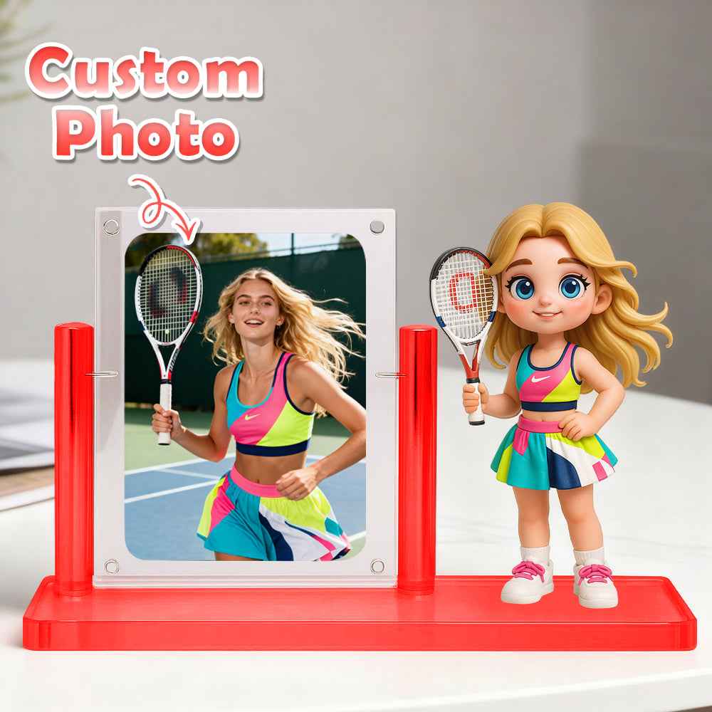 Custom 1 Person 3D Mini Figure with Colorful Base and Photo Personalized Toy Figure Birthday Gift (Production Time: 10-15 Business Days)