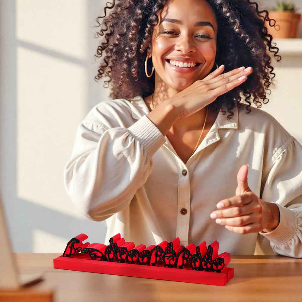 Personalized 3D Printed Sign Language Desk Name Plate Sign Interpreter Gift Teacher Gift