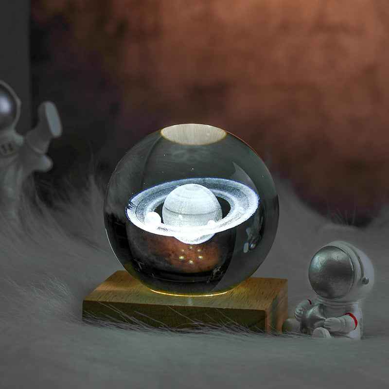 3D Laser Engraved Crystal Ball Night Light