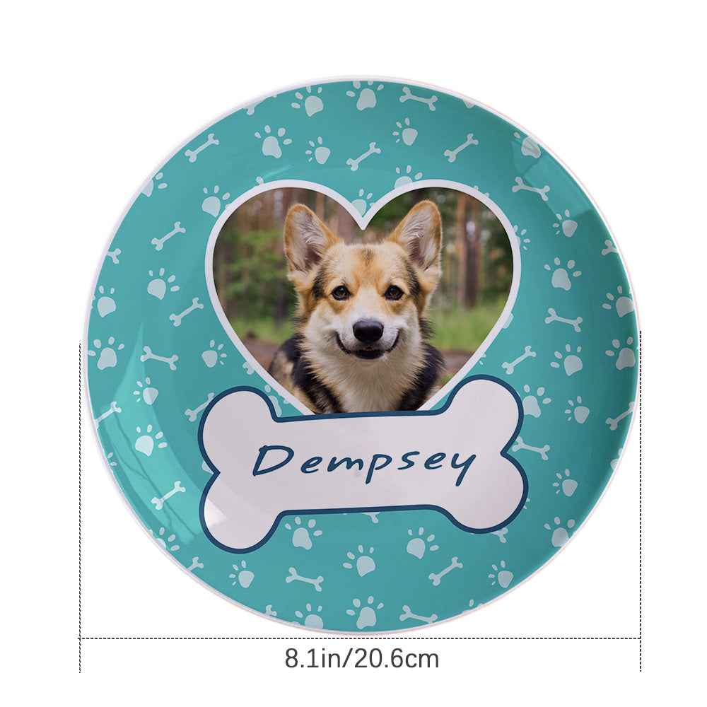 Personalized Pet Name Photo Ceramics Dinner Plates For Pet