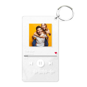 Scannable Code Music Song Plaque Keychains Custom Photo Acrylic Keychain