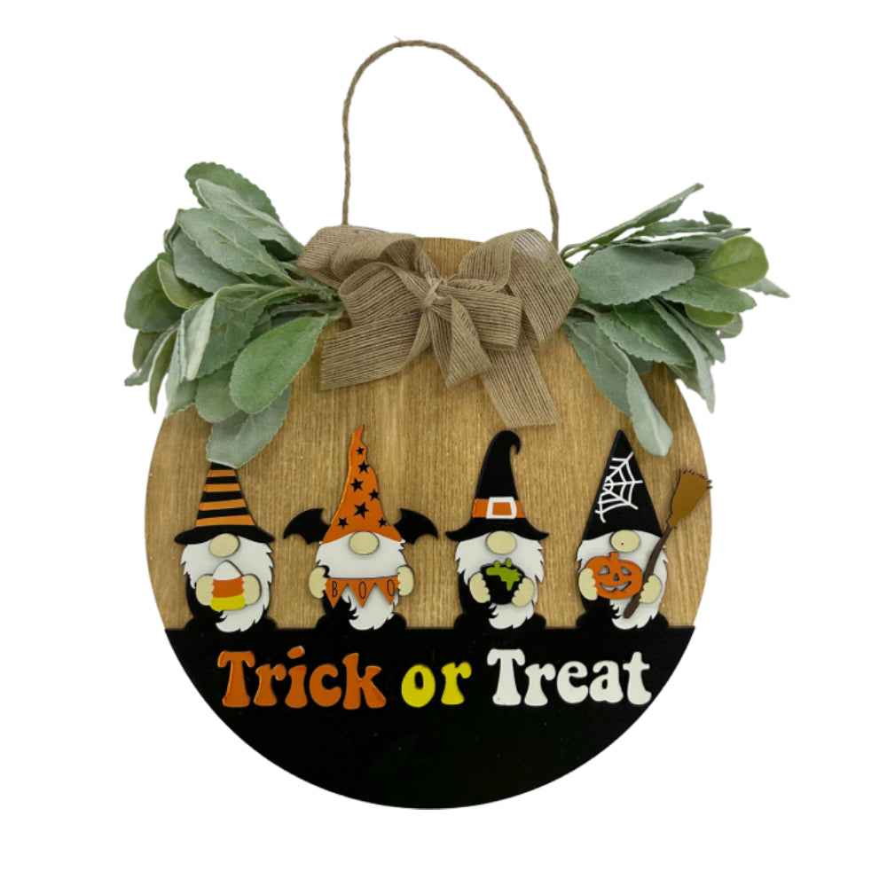 Halloween Welcome Sign for Front Door Farmhouse Wreath Porch Decor Hanging Decoration Gifts