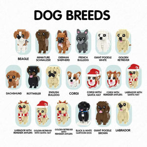 Custom Full-Body Brick Figures of 1 Person and 3 Dogs with Frame Personalized Anniversary Gift Birthday Gift