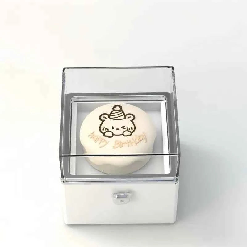 Magical Bear Cake Ring Box Surprise Gift Birthday Gift With Open Adjustable Promise Ring Gift For Lover For Her
