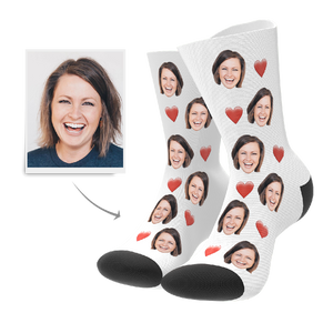 Custom Face Socks With Heart For Men and Women