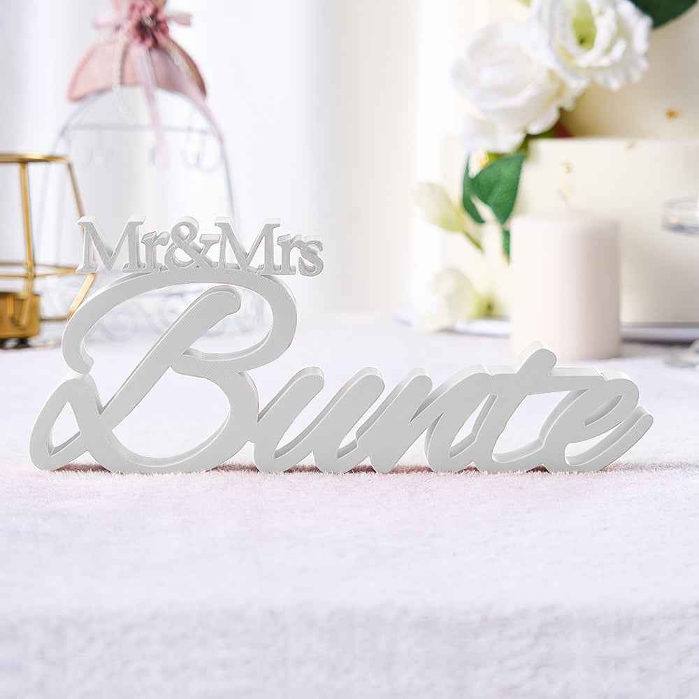 Personalized 3D Print With Your Last Name Mr & Mrs Family Name Wedding Decor Gifts