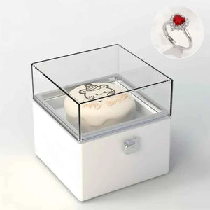 Magical Bear Cake Ring Box Surprise Gift Birthday Gift With Open Adjustable Promise Ring Gift For Lover For Her