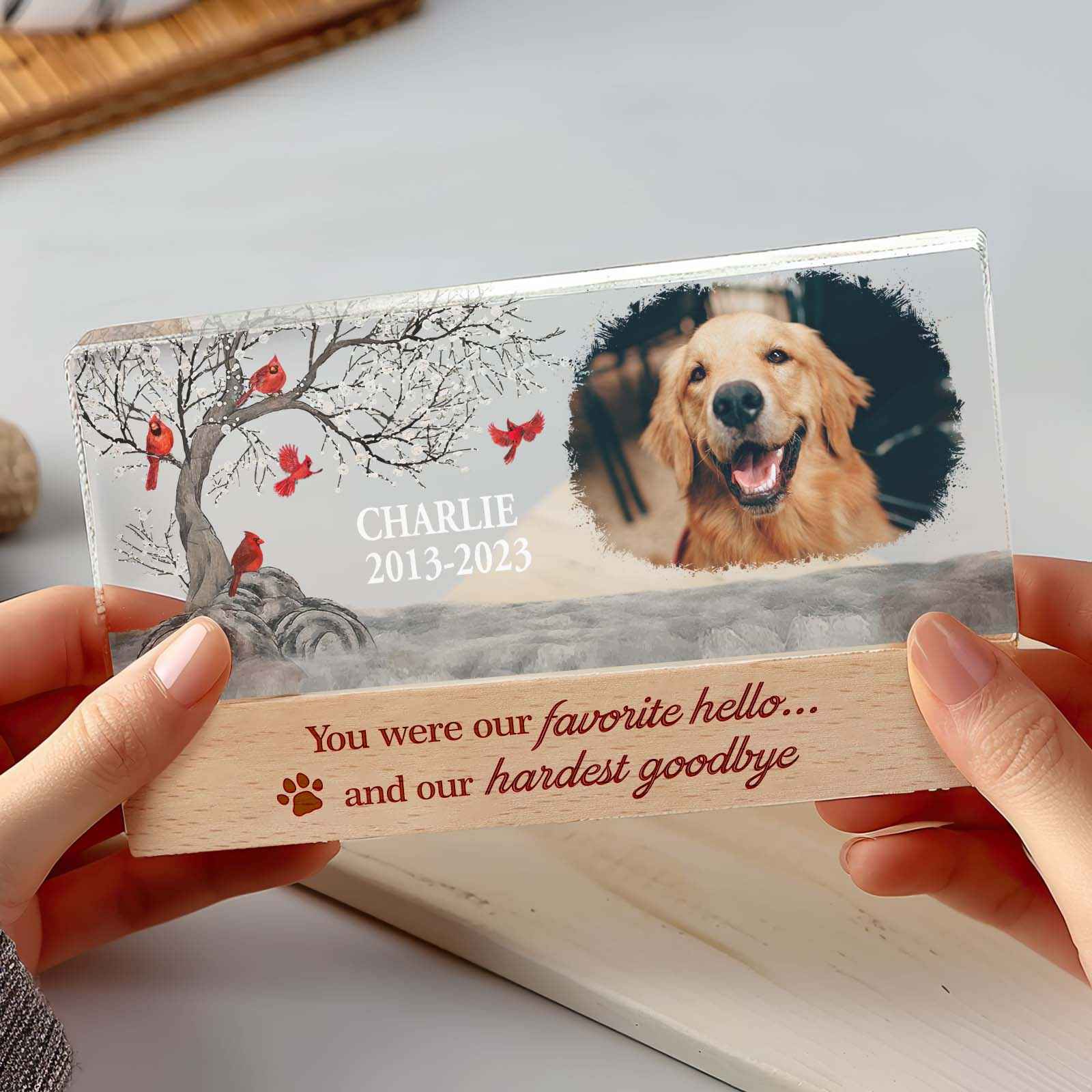 Personalized Pet Photo Night Light Custom Photo Light Memorial Gift for Pet Lover