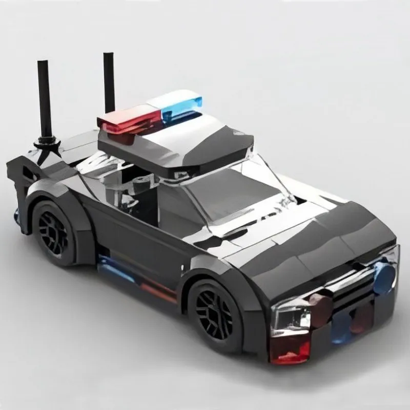 Police Patrol Car Building Blocks | Creative Vehicle Racing Set with Brick Figures
