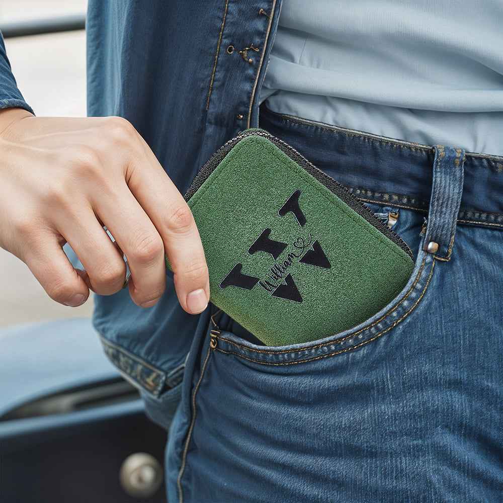 Personalized Leather Wallet with 18 Card Slots Card Holder Wallet Birthday Gift for Him