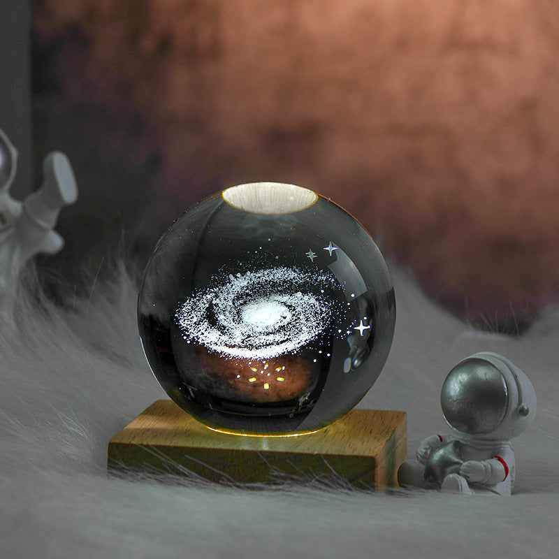 3D Laser Engraved Crystal Ball Night Light