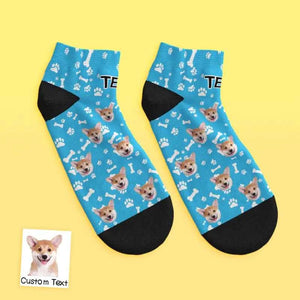 Custom Face Low Cut Ankle Socks with Dog Gift for Pet Lover