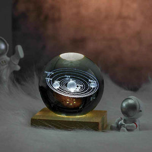 3D Laser Engraved Crystal Ball Night Light