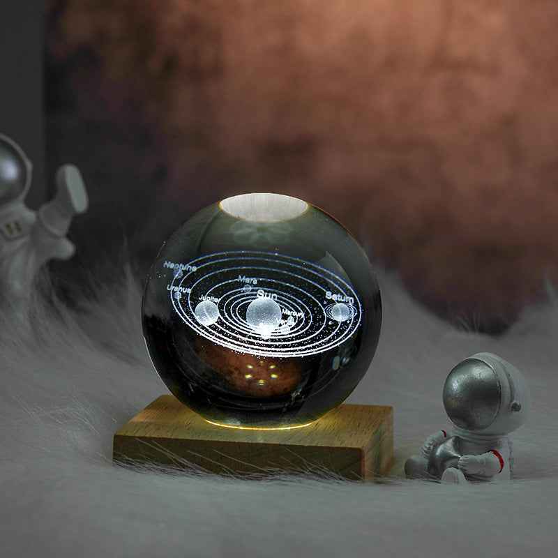 3D Laser Engraved Crystal Ball Night Light