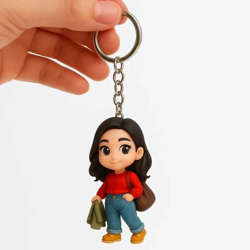 Custom 3D Mini Figure Keychain Figure from Your Photo Personalized Mini Doll Christmas Gift Idea
