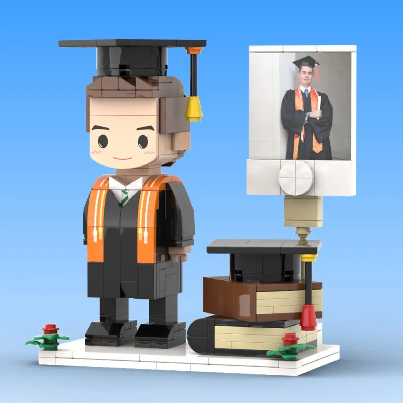 Custom Graduation Brick Figure - Personalised Graduation Gift with Photo