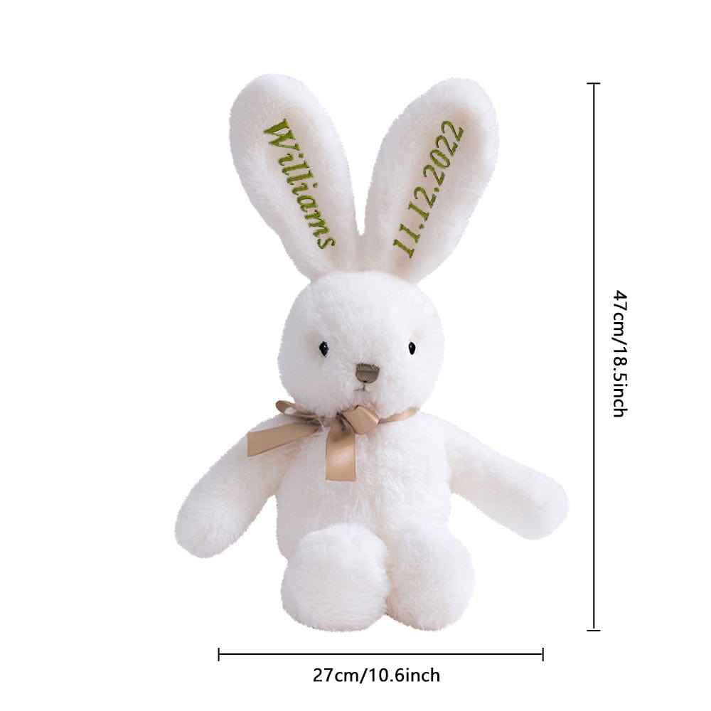 Custom Embroidered Bunny Personalised Long Ears Bunny Rabbit Easter Gift for Baby