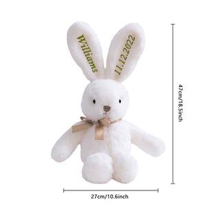 Custom Embroidered Bunny Personalised Long Ears Bunny Rabbit Easter Gift for Baby