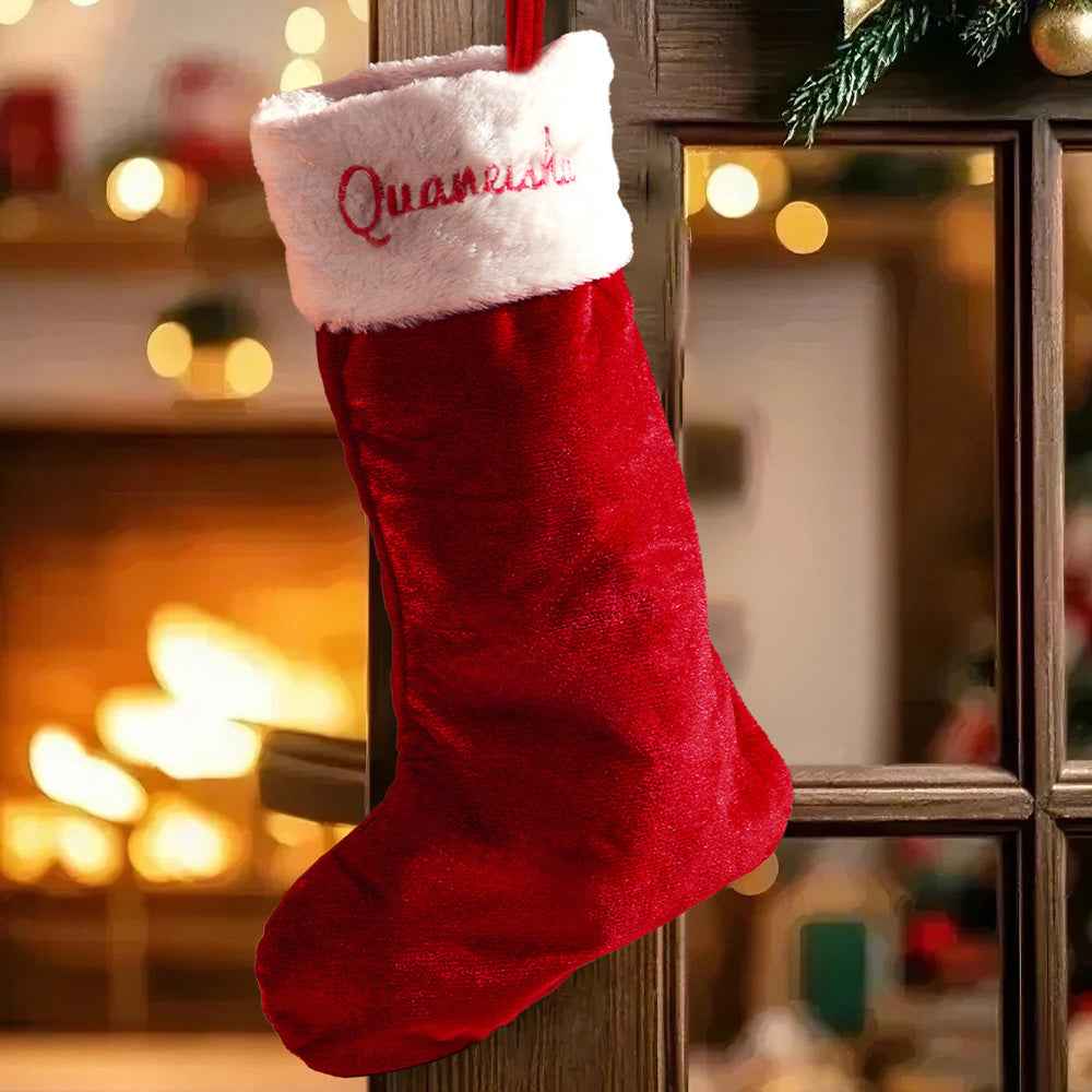 Personalized Christmas Stocking with Name Embroidery Christmas Stockings Decoration